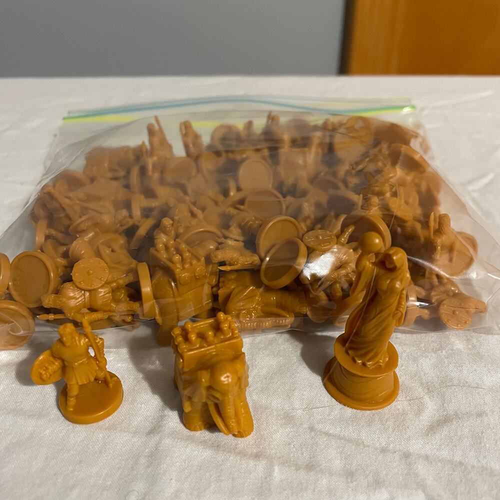 Risk Godstorm Hasbro Avalon Hill 2004 Tan Egyptian 74 Elephants Gods Soldiers